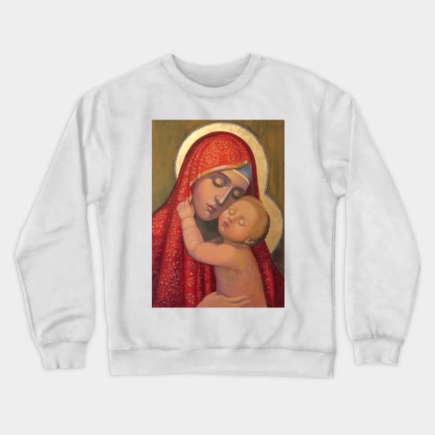 Madonna in Brocade Omophorion Crewneck Sweatshirt by Fosco-Culto